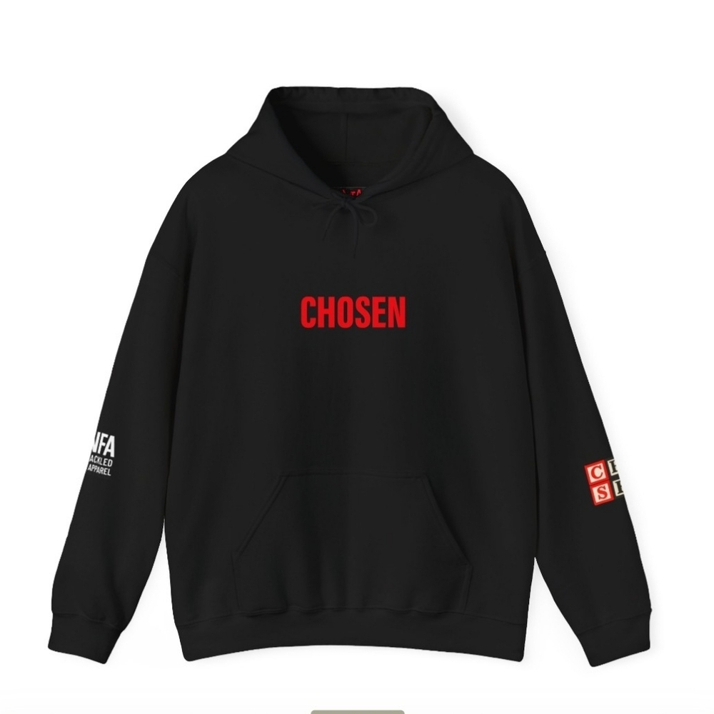 Chosen Graphic Hoodie — Inspirational Faith Hoodie with Back Diagram